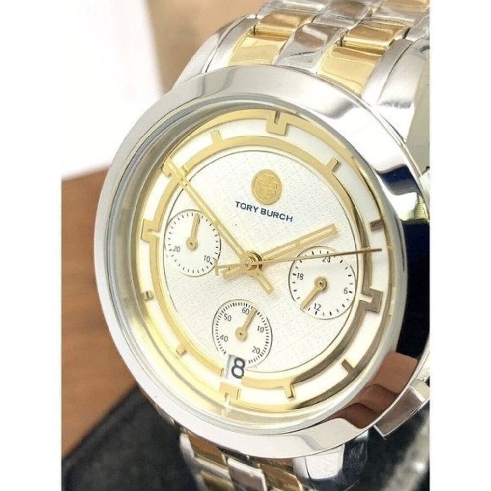 Tory Burch Women's Watch TBW1052 Quartz Chronograph Two Tone Steel 37mm